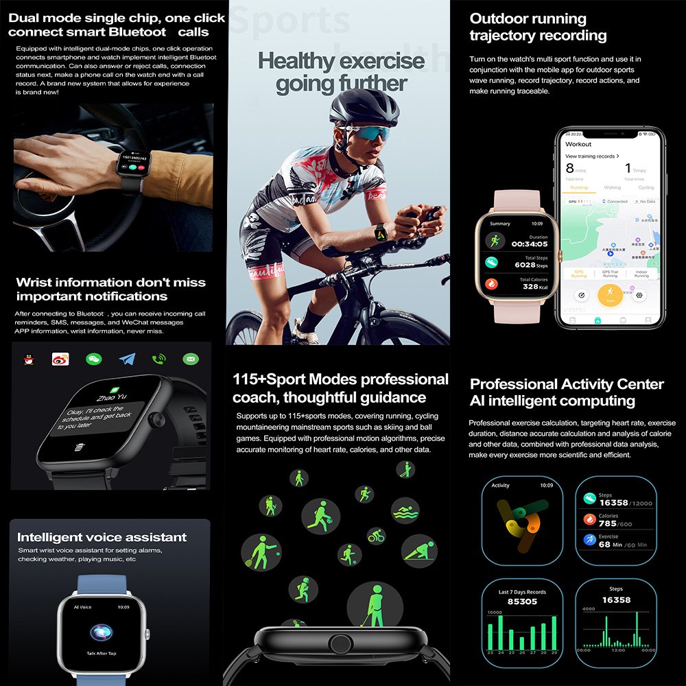 Luxury AMOLED screen Rotatable control smartwatch BT calling heart rate monitor watch sport wrist smart watch men